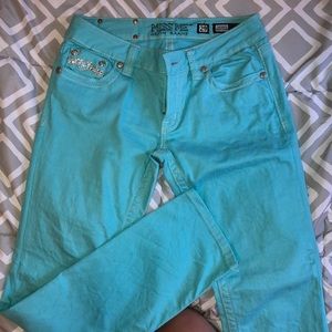 Miss Me size 29 Aqua cropped jeans